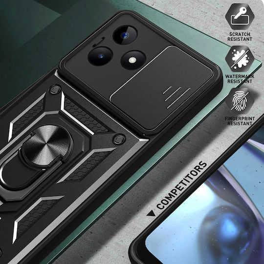 Techsuit CamShield Umschlag Rückseite Silikon / Kunststoff Schwarz (Xiaomi 14 Pro)