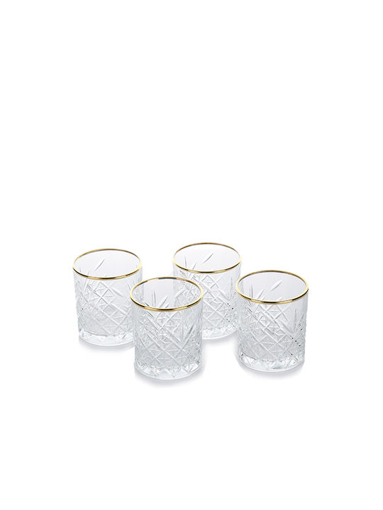 Espiel Set of Glasses Whiskey made of Glass in Gold Color 4pcs