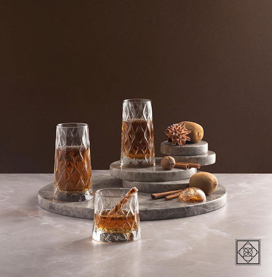 Pasabahce Leafy Σετ Ποτήρια Ουίσκι / Κοκτέιλ Γυάλινα 300ml 4τμχ