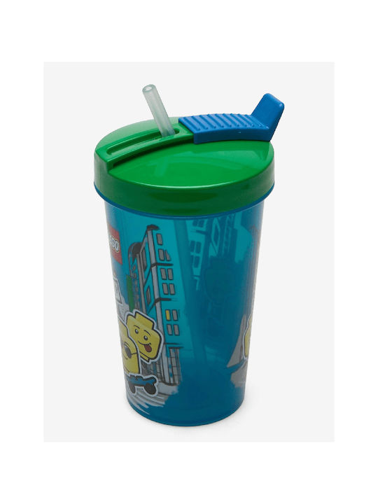 LEGO Ιconic Boy Pahar pentru apa din Plastic cu pai 500ml