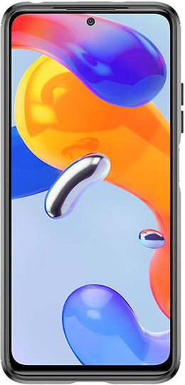 Techsuit Carbon Umschlag Rückseite Silikon Schwarz (Redmi Note 11 Pro)