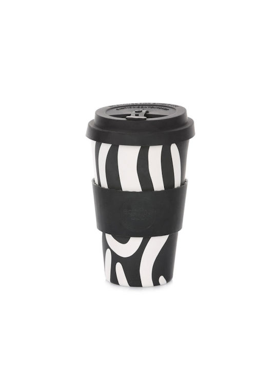 Ecoffee Cup Mug Bamboo with Lid Black 400ml