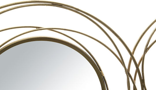 Mauro F Wall Mirror Full Length with Gold Metallic Frame Diameter 53.5cm 1pcs