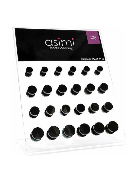 Steel Earring Black Stud 10mm