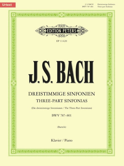 Edition Peters BACH J.S. Τρίφωνες Παραλλαγές für Klavier