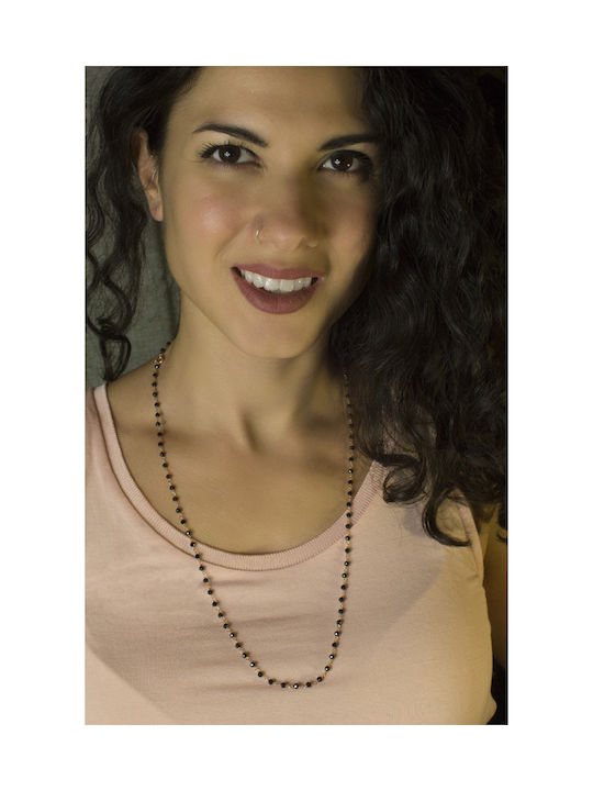 Theodora's Jewellery Necklace Rosary from Pink Gold Plated Silver