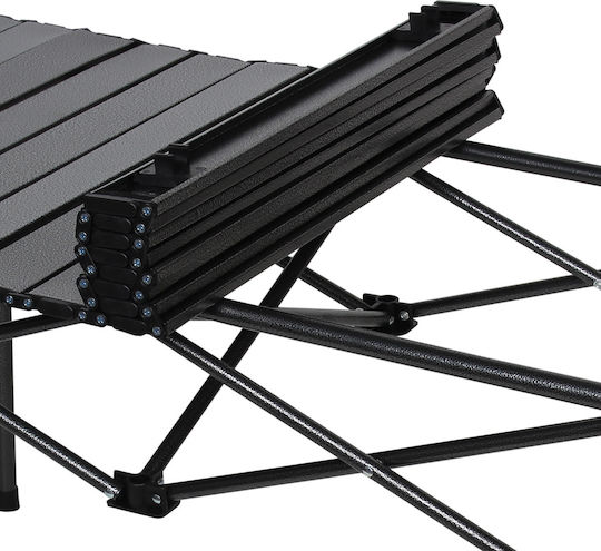 Keskor Metallic Table for Camping Folding 95x55x50cm Gray
