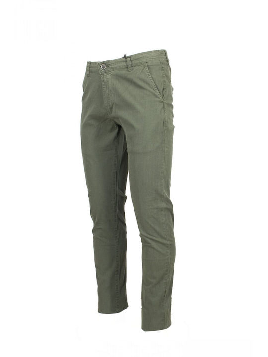 Freeman Clothing Men's Trousers Chino in Regular Fit Oil Green