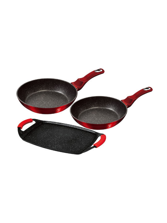 Berlinger Haus Pans Set of Aluminum with Non-stick Coating Burgundy Collection 3pcs