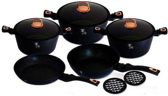 Berlinger Haus Black Rose Collection Kochgeschirr-Set aus Aluminium mit Steinbeschichtung 5-tlg