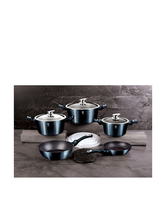 Berlinger Haus Berlinger Haus Kochgeschirr-Set aus Aluminiumguss Aquamarin Edition mit Innenbeschichtung aus Stein 5 Töpfe & Pfannen Sets