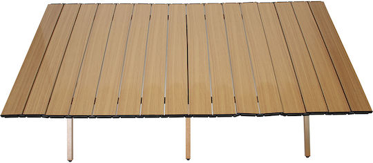 Keskor Τραπέζι Μεταλλικό για Camping Πτυσσόμενο 118x58x42cm Καφέ