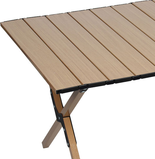 Keskor Τραπέζι Μεταλλικό για Camping Πτυσσόμενο 89x58x43cm Καφέ