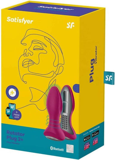 Satisfyer Rotator Plug 2 Analspielzeug mit kabelloser Funktion und Vibration Lila 5,7cm