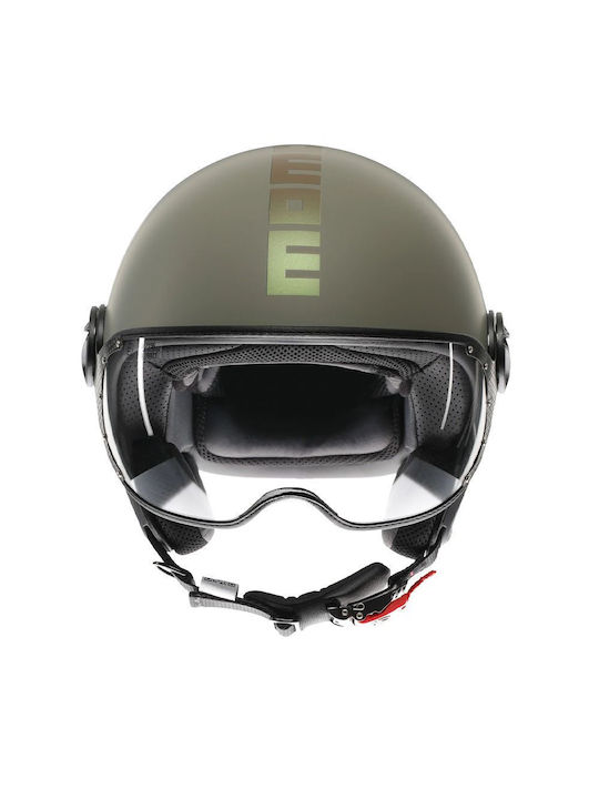 Momo Fighter Classic Flip Flip Matt Green/Bronze Cască Moto Jet