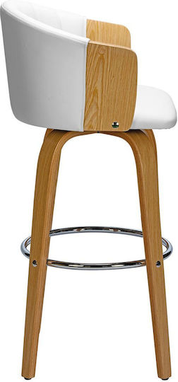 Hocker Bar Gepolstert mit Kunstleder Enzo White 49x49x76cm