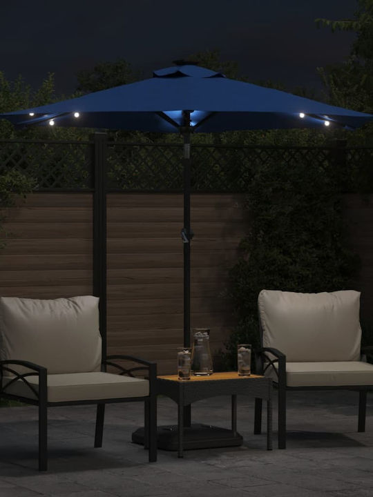 Round Metal Parasol Blue F2.12xY2.12m