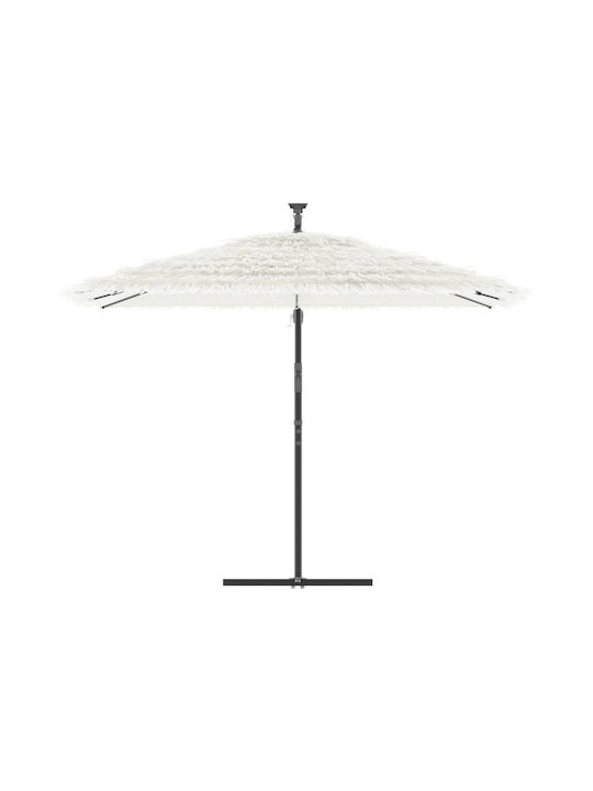 Umbrelă Rotundă Metalică Albă Φ2.38xÎ2.38m