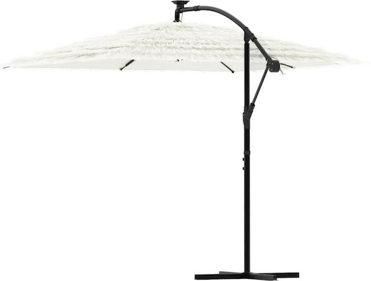 Umbrelă Suspendată Pătrată Metalică Albă 2.35x2.35xÎnălțime 2.35m