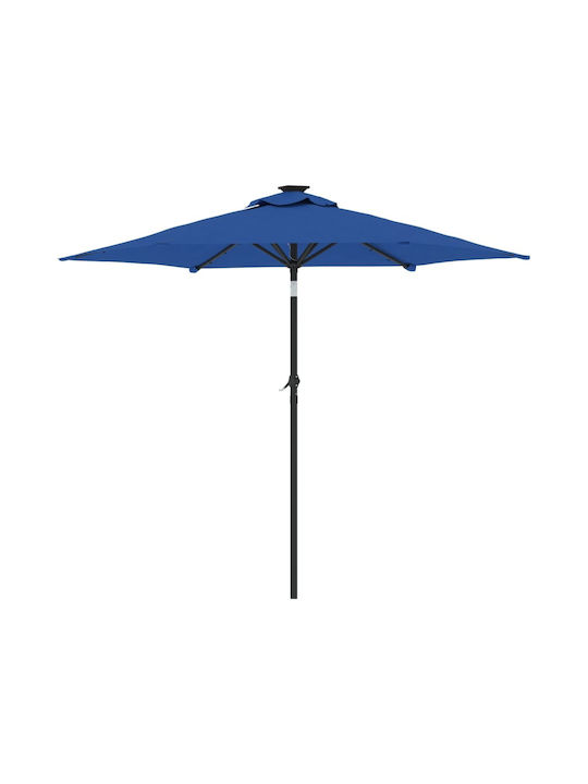 Round Metal Parasol Blue F2.12xY2.12m