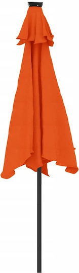 Round Metal Parasol Orange F2.12xH2.12m