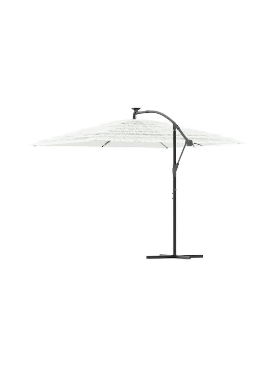 Umbrelă Rotundă Metalică Albă Φ2.38xÎ2.38m