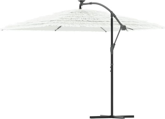 Round Metal Garden Parasol White F2.38xY2.38m