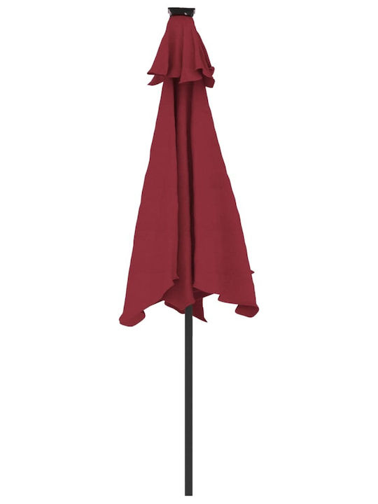 Round Garden Parasol Metal Burgundy 2.12x2.12m