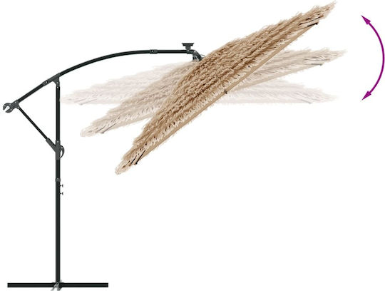 Hängender Rundschreiben Metall Garten- und Terrassen-Sonnenschirm Braun F2.3xH2.3m