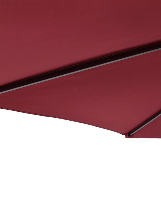 Round Garden Parasol Metal Burgundy 2.12x2.12m