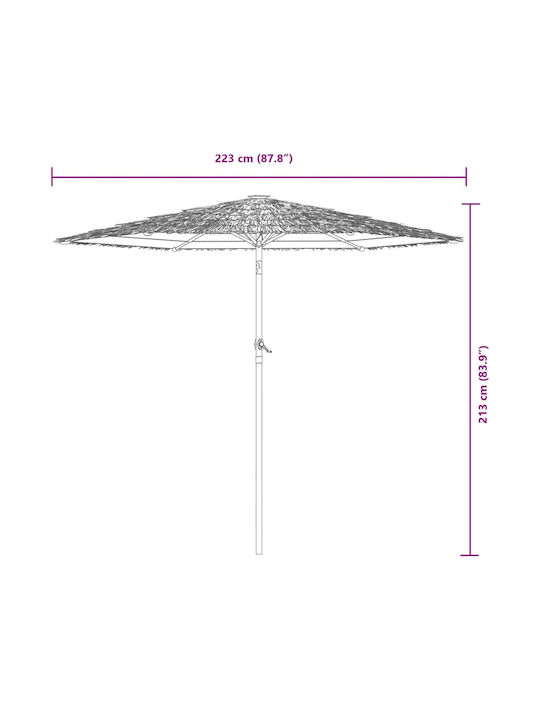Round Metal White Garden & Terrace Parasol 2.13m
