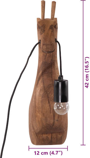vidaXL Lamp Wall with Socket E27 Brown 12x12x42cm