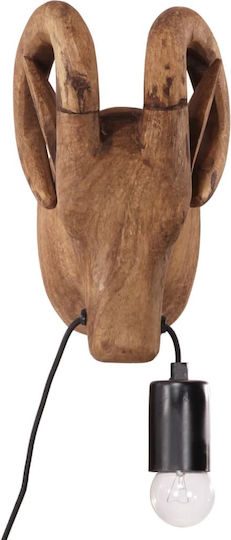 vidaXL Lamp Wall with Socket E27 Brown 15x24x25cm
