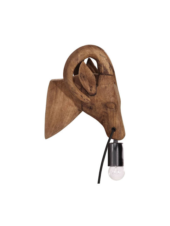 vidaXL Lamp Wall with Socket E27 Brown 15x24x25cm