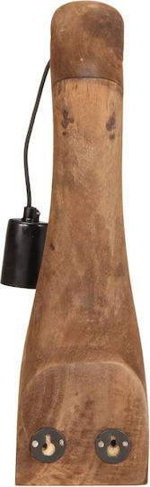 vidaXL Lamp Wall with Socket E27 Brown 12x12x42cm