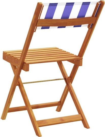Outdoor-Stuhl Hölzernes Blue 2Stück 38x32.5x86εκ.