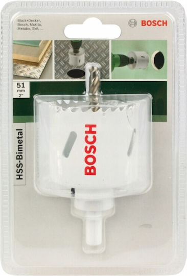 Bosch Ποτηροπρίονο HSS με Διάμετρο 51mm για Ξύλο, Μέταλλο και Πλαστικό