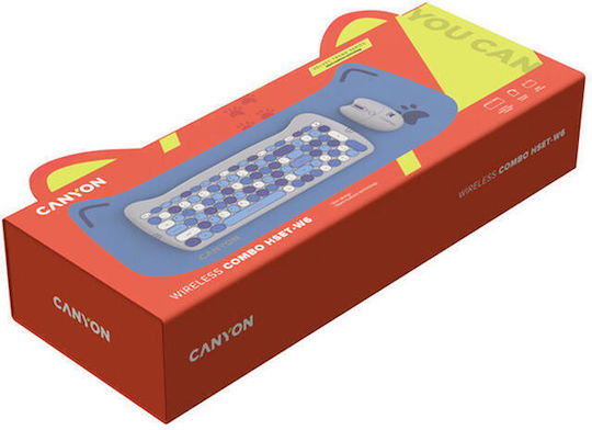 Canyon HSET-W6 Kitty Edition Kabellos Tastatur & Maus Set Englisch US Blau