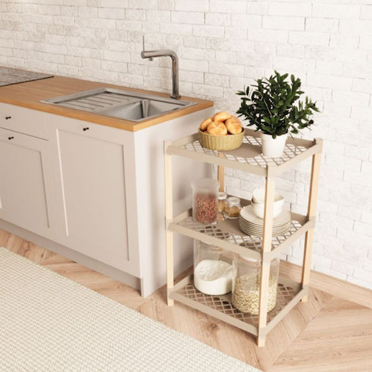 FixWood Floor Bathroom Shelf Plastic 45x38x79cm Beige