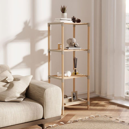 FixWood Boden Badezimmerregal Hölzernes 38x30x116cm Beige