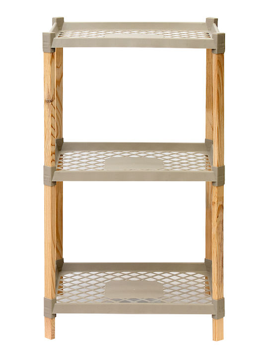 FixWood Επιδαπέδια Ραφιέρα Μπάνιου Πλαστική 45x38x79cm Μπεζ