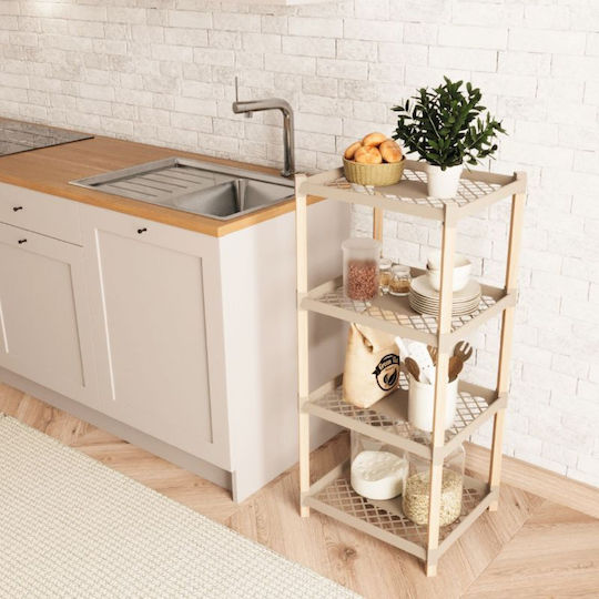 FixWood Boden Badezimmerregal Kunststoff 45x38x112cm Beige