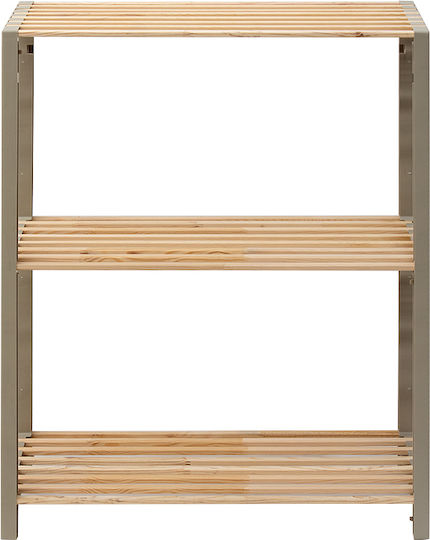 FixWood Wooden Kitchen Rack 3 Tiers Beige 65x29x78cm