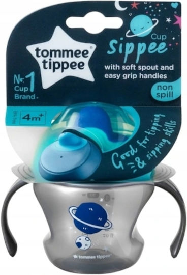 Tommee Tippee First Sippee Educational Sippy Cup Plastic with Handles Blue for 4m+m+ 150ml