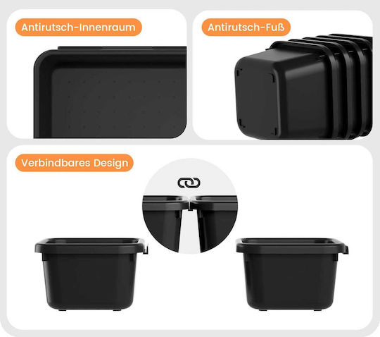 Tăvi Pentru Tacâmuri De Sertar A-lugei Fba-yz011 Din Plastic 25x16.5x22cm Neagră