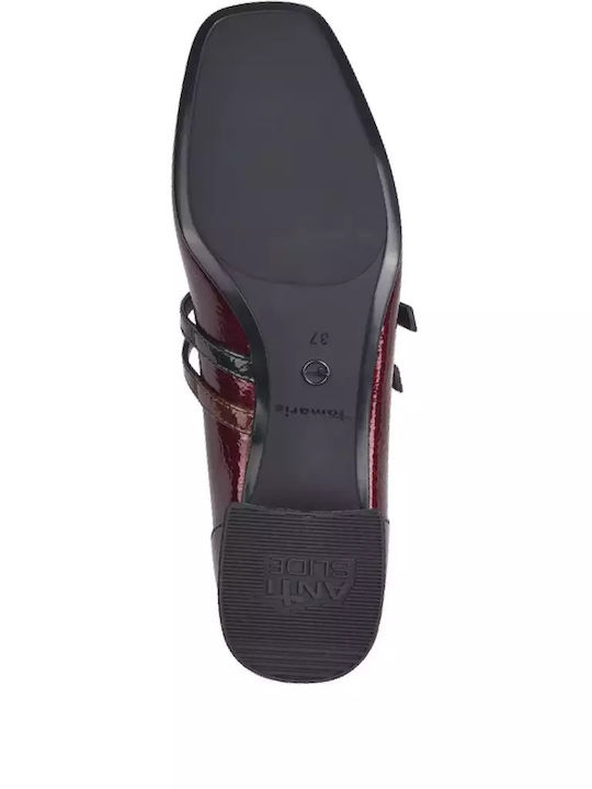 Heels with Strap Burgundy