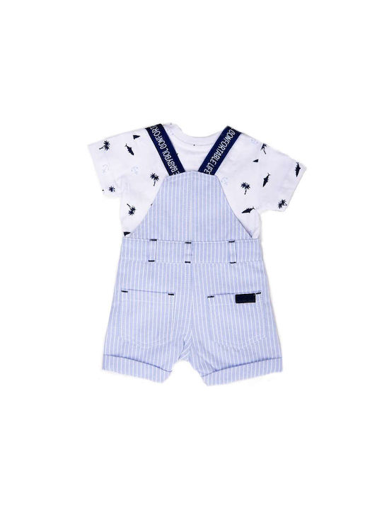 BabyFer Set Baby Strampler mit Hose Hellblau