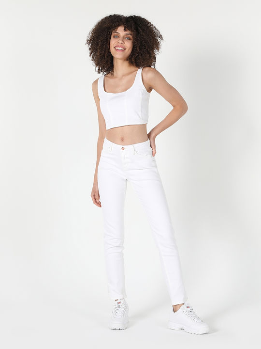 Women's Jean Trousers in Slim Fit White