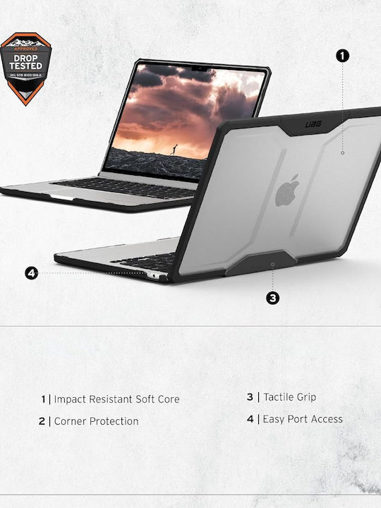 Uag Plyo Laptop Case Compatible Macbook Air 13 Inch 2022 2023 2024 Transparent Black