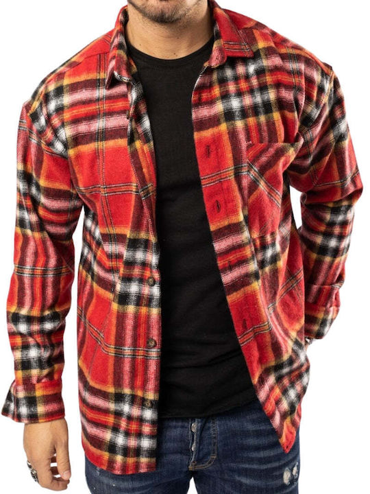 Senior Men's Shirt Long Sleeve Cotton Checked Blue